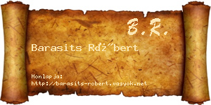 Barasits Róbert névjegykártya